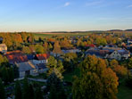 Blick vom Pretzschendorfer Kirchturm zum Oberdorf, im Hintergrund der R�thenbacher Berg